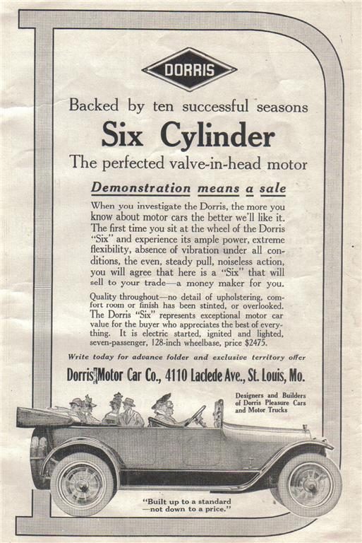 “Six Cylinder” — Dorris Motor Car Co., 4110 Laclede